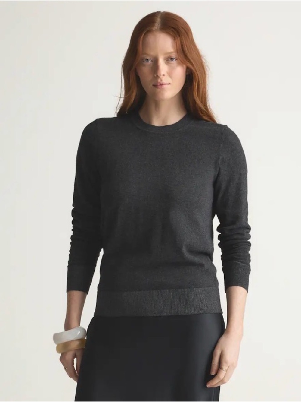 NWT! Quince Lightweight Cotton‎ Cashmere Crew Sweater